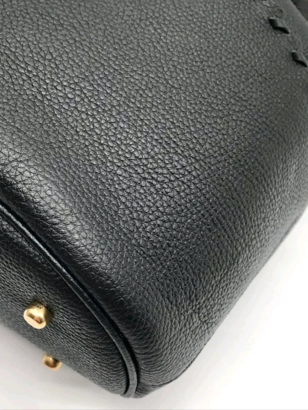 NWOT Coach Blk Pebbled Leather Lora Whipstitch Bucket Bag Detachable Crossbody